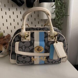 Coach Gray and Blue Signature Handbag